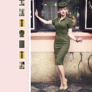 Collectif Caterina Vintage Pencil Dress Sz. XXS